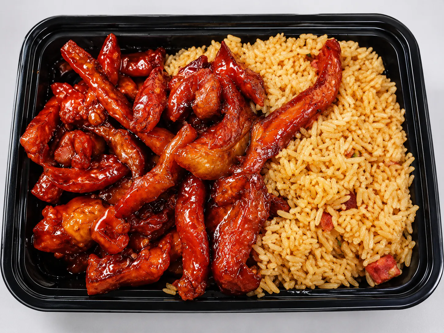 Boneless Spare Ribs with Pork Fried Rice at Jade Garden, Chinese Restaurant in Manchester